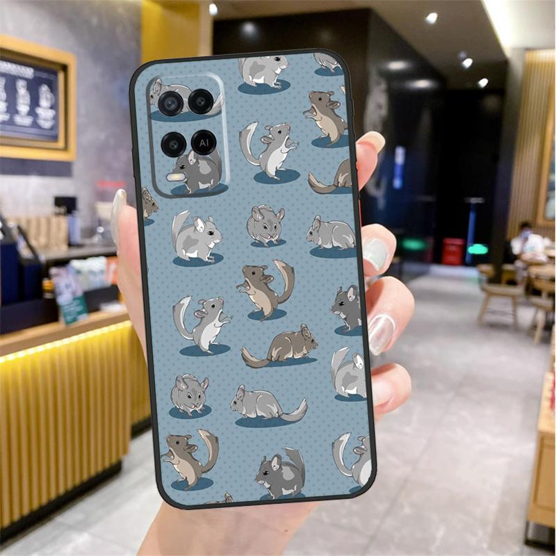 Cute Cartoon Chinchilla Case For Oppo A98 A18 A38 A58 A78 A60 A80 A40 A96 A76 A16 A94 A74 A54 A15 A17 A57 A77 A5 Pro