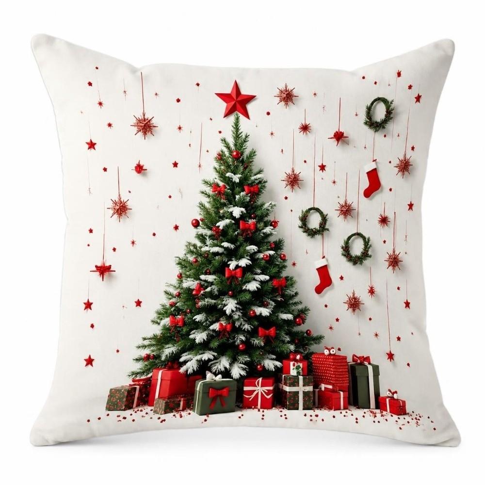 1/2Pcs 45x45cm Christmas Tree Pillowcase Non-Embroidered Holiday Decorative Pillow  Home Decor