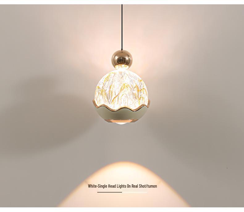 Italian Luxury Bedside Pendant Light - Snow Mountain Style, Adjustable Height, Handcrafted for Foyer or Bedroom.