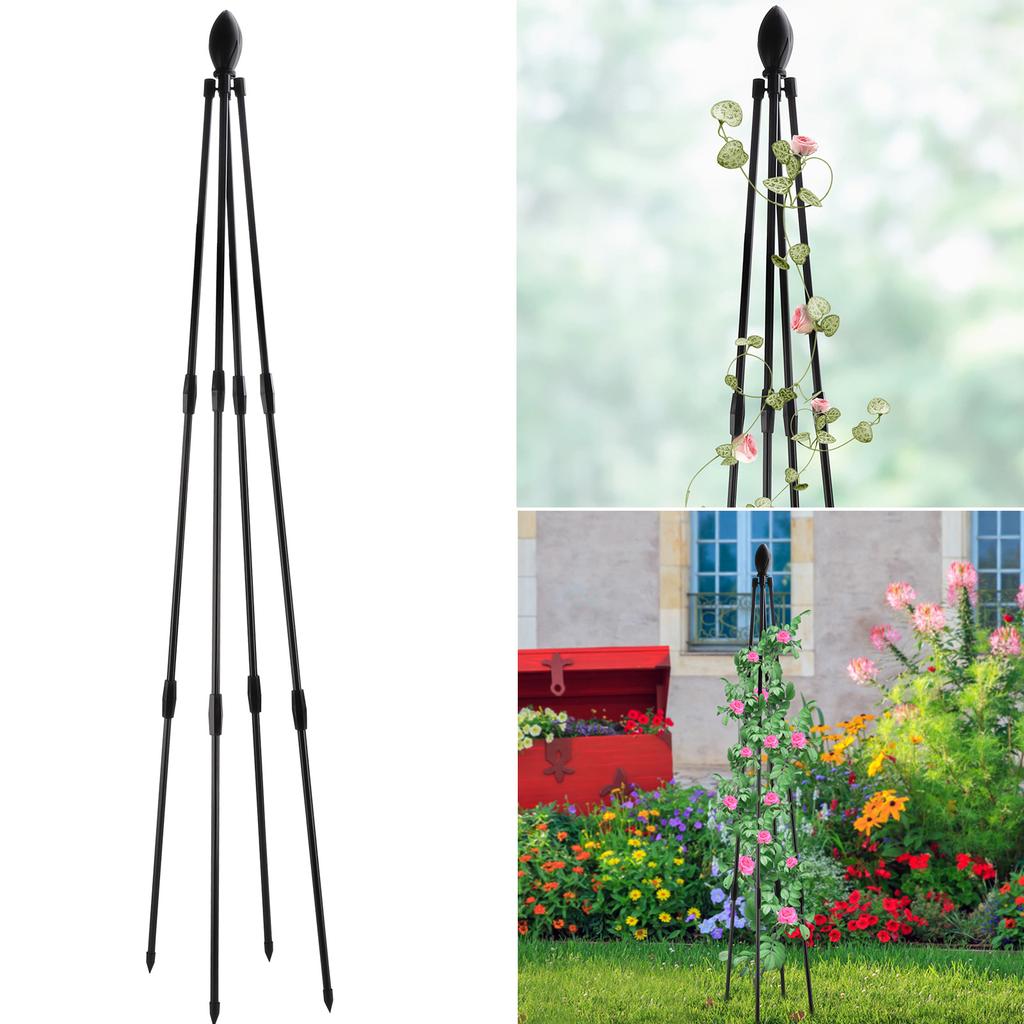 47.2in Garden Trellis for Climbing Plant Vertical Garden Outdoor Indoor Potted Plant Support Black