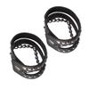 2Pcs Punk Wristband Vintage Multi‑Layer Rivet Motorcycle Faux Leather Cuff Bracelets