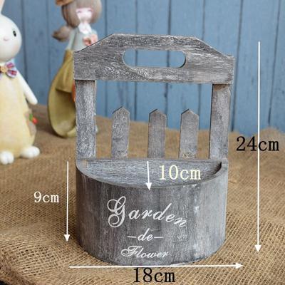 Idyllic Retro Wall Vase Wooden Flower Pot Flower Container Do the Old Creative Home Decoration