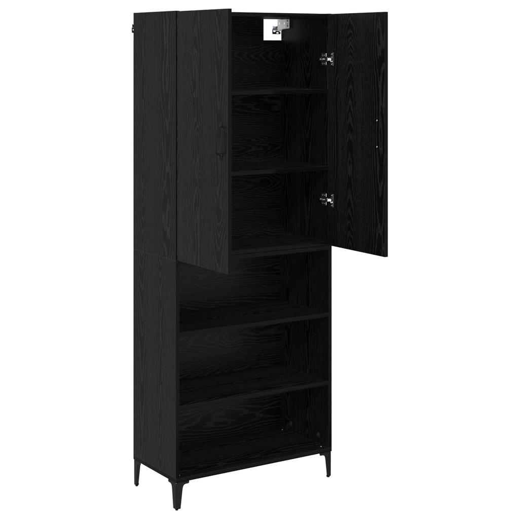 Highboard In Black Oak Look 69.5 X 34 X 180 Cm Particleboard