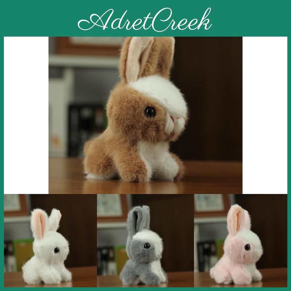 Cute Realistic White Rabbit Plush Toy Key Chain Soft Stuffed Animal Kids Present