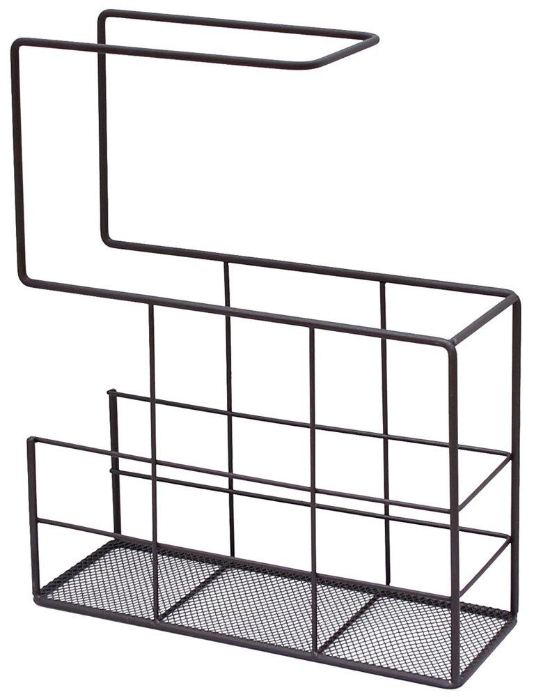 Nagashima Hang Rack Magazine Rack Table Rack Storage with Non-Slip Base Brown RAKIAN NH-STR