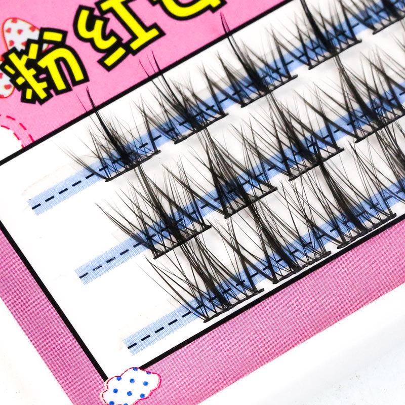 Little Devil Fairy Hair False Eyelashes: Natural, Thin Stem, Single Cluster, Thick Segment