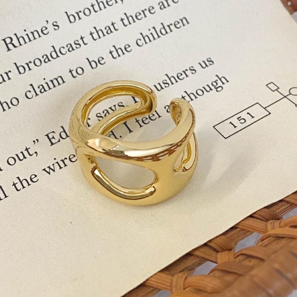 

BF CLUB 925 Sterling Silver Ring For Women Jewelry Hollowout Finger Open Vintage Handmade Ring Allergy For Party Birthday Gift resizable