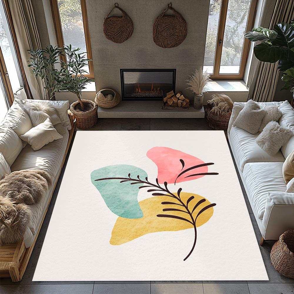 Abstract Area Rug Modern Geometric Carpet Living Room Decor Floor Mat Home Accent Non-Slip Washable Indoor Outdoor Rugs