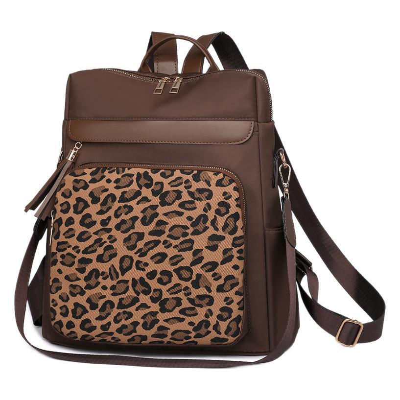 Schoolbag Leopard Print Women's Backpack New Retro Fashion Large Capacity Backpack Women's Backpack