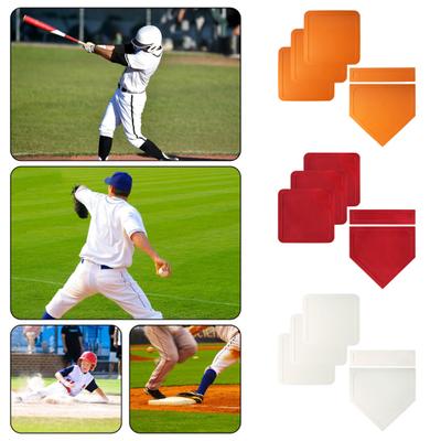 Rubber Baseball Softball Base Set Wear Resistant Home Plate Field Base for Kids & Adults Camps Leagues Schools