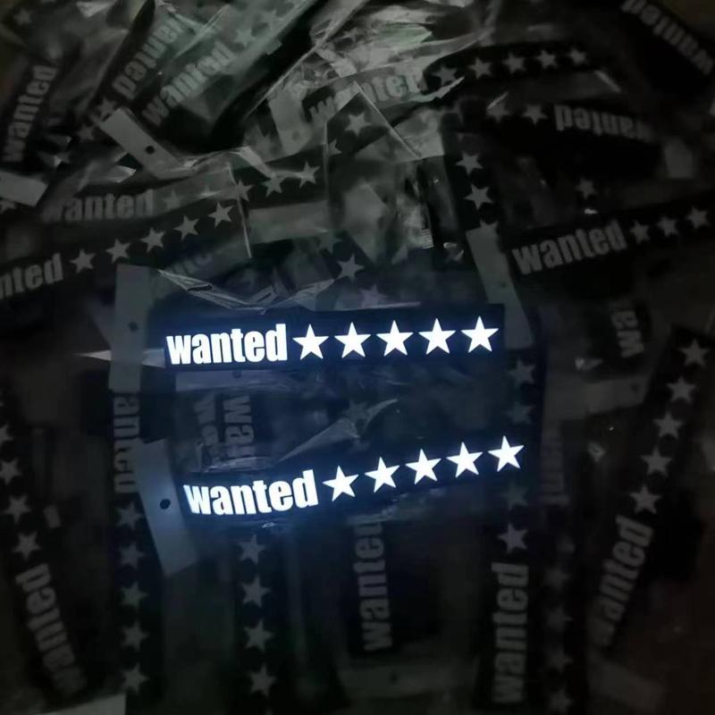 Custom EL Light Up Car Window Windshield Stickers 5 Stars Wanted Flashing/Sound Activated for Car Decoration