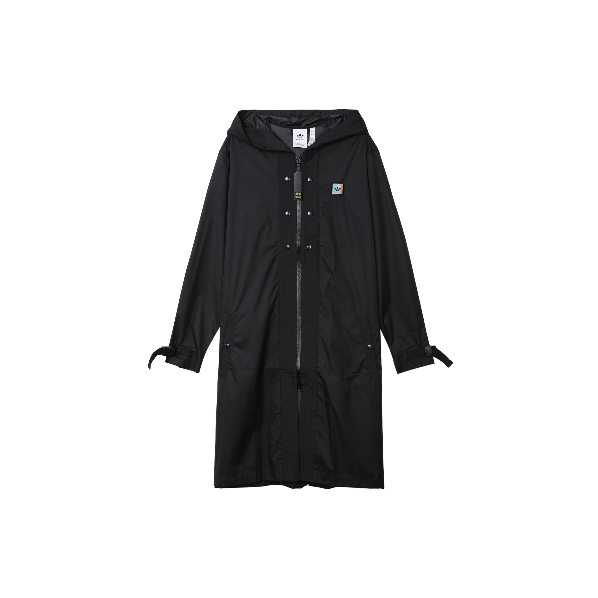 Adidas Originals Trefoil Logo Embroidered Hooded Long Sleeve Windbreaker Men Windbreaker Black GT7304 L