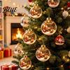 Coordinated Seasonal Arrangements Glowing Clear Christmas Ball Ornament Light Up Story Decoration with Warm LED 3D Winter Scene Baubles Light,