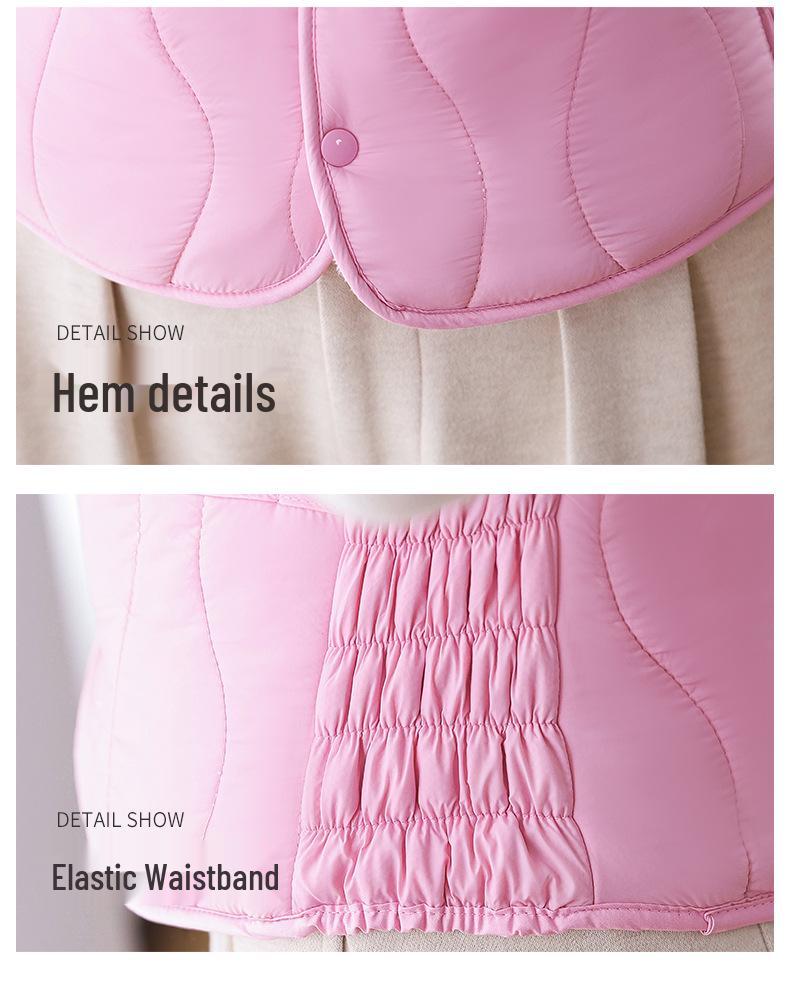 Women's Down Cotton Vest - Winter Slim Fit, Thick, Warm, Short Vest with Velvet Lining