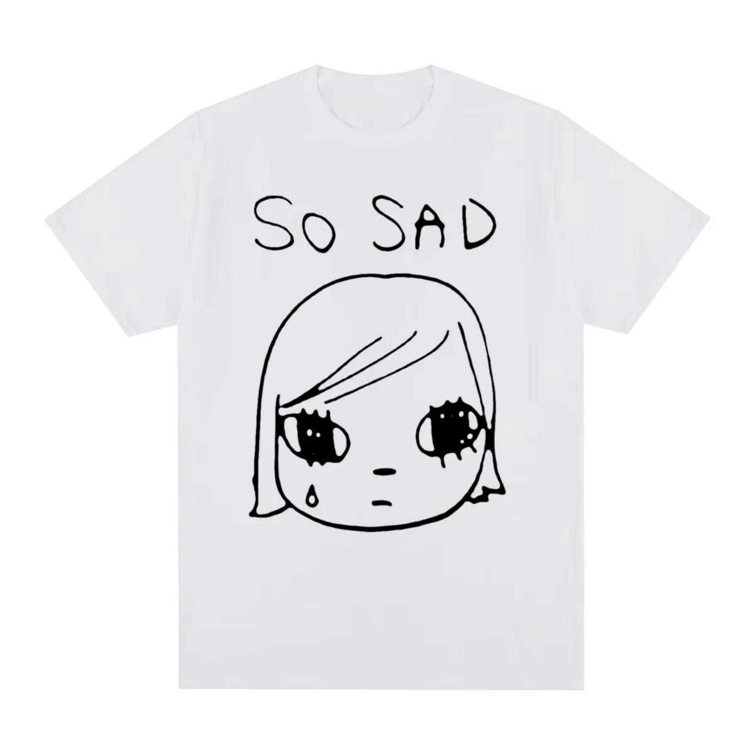 

Yoshitomo Nara Sad Vintage T-shirt Men and Women Summer Cotton Clothing Casual Fashion Short Sleeved Tee Streetwear Unisex S чёрный