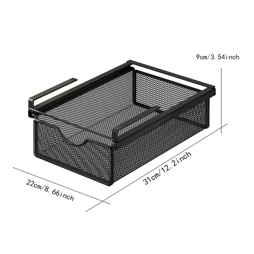 Wire Mesh Storage Basket Organizer Home Decoration Hanging Pullout Drawer for Dining Room Counter Bedroom Under Desk Pantry