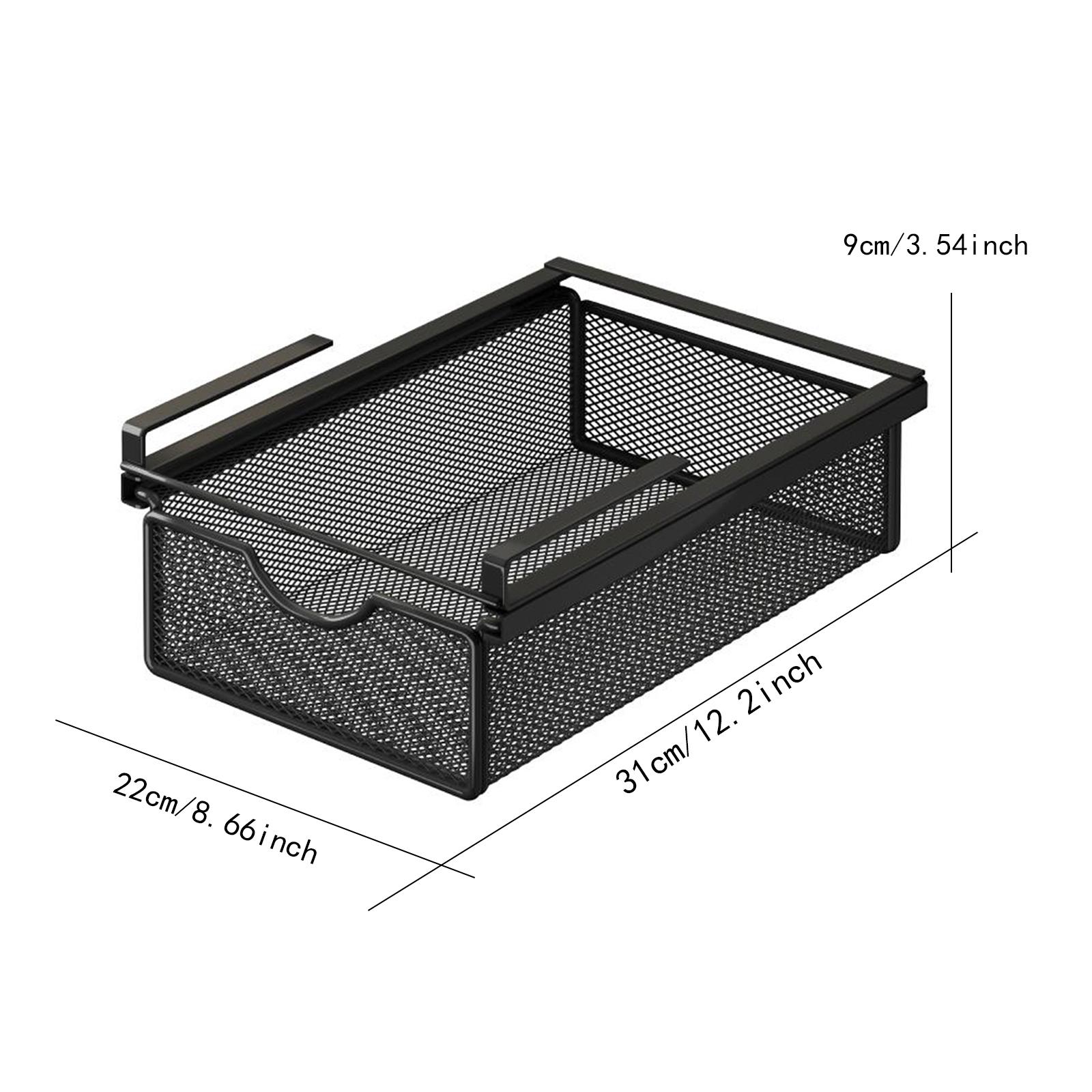 

Wire Mesh Storage Basket Organizer Home Decoration Hanging Pullout Drawer for Dining Room Counter Bedroom Under Desk Pantry