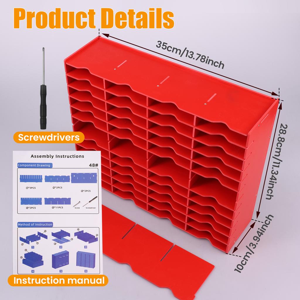 12/24/36/48 Slots Ink Pad Holder Organizer Waterproof Stamp Pad Storage Organizer Ink Pad Storage Rack Crafts Painting Tray Rack