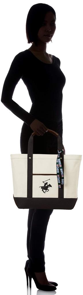 Beverly Hills Polo Club Tote Bag BH1008N Women's Ivory x Black
