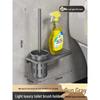 Miling Space Aluminum Toilet Brush with No-Drill Holder