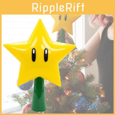 Bros Super Mario Star Light Light Up Holiday Xmas Tree Topper Decor Party Lamp