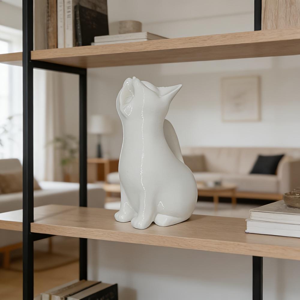 Yawning Cat Statue, Home Decoration Kitten Statue Ornament, Perfect Choice for Birthdays and Gifts In Living Rooms and Offices