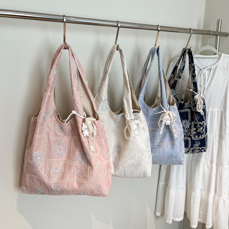 Korean Style Minimalist Large Capacity Printed Shoulder Tote Bag for Women