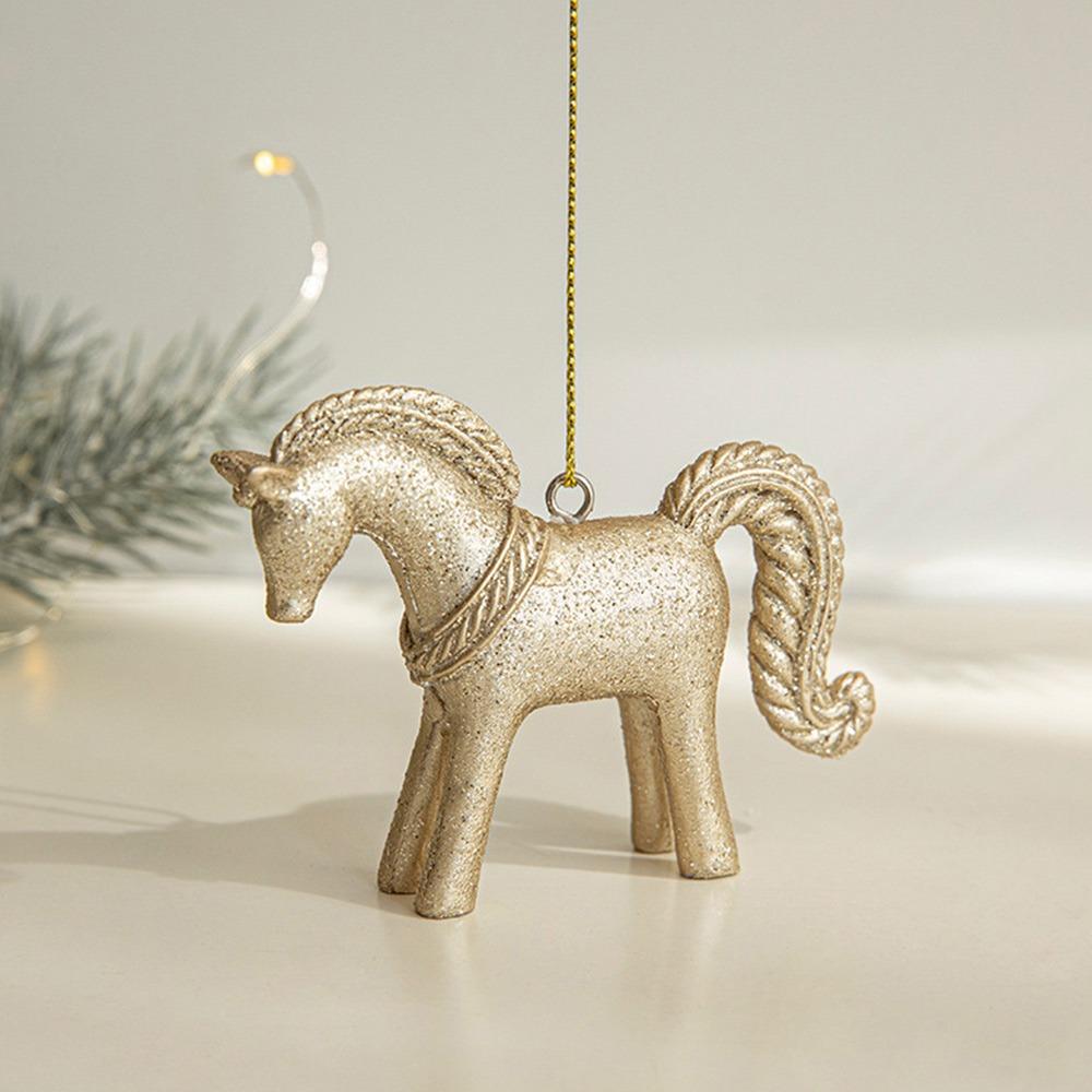Gold Christmas Hanging Decoration Resin Hazelnut Pinecone Hanging Pendants Deer Horse Angel Soldier Christmas Tree Ornament