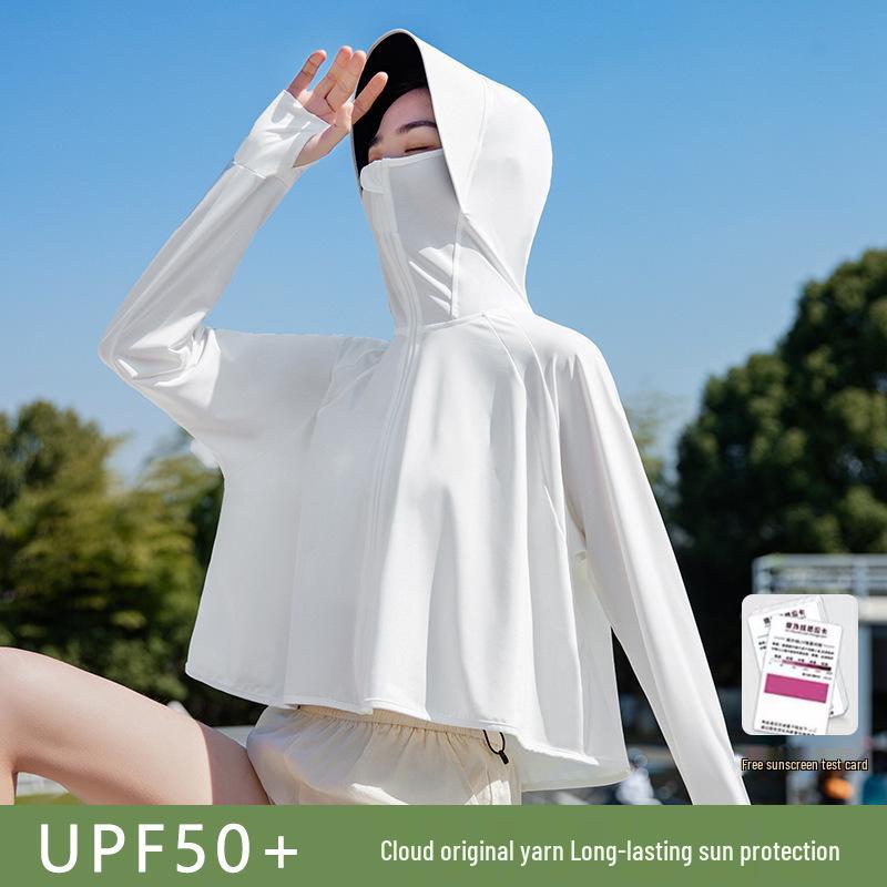 Women's UV Protection Ice Silk Cycling Shirt with Large Brim - Breathable, Casual, and Loose-Fit Summer Sun Protection Clothing.