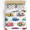 Cute Cartoon Car Bedding Set 3pcs Boys Girls Duvet Cover Pillowcase Kids Adult Quilt Cover Double Bed Set Home Textile