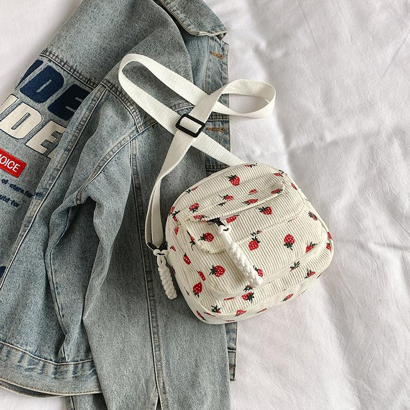 Wysokiej jakości retro sztruksowa torba na ramię crossbody mała kwadratowa torebka 2025 lato nowa prosta casualowa torebka na telefon komórkowy