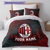 Custom Name AC Milan2 Pattern Bedding Quilt Set  Home Decoration  Gift (1 * duvet cover + 2 * pillowcase  without core)