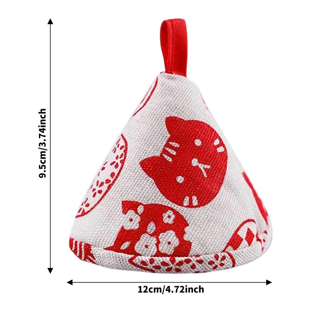 2 Pcs Heat-Resistant Triangular Silicone Pot Lid Handle Cover with Cute Cat Design, Non-Slip Gripper for Kitchen, Oven, BBQ