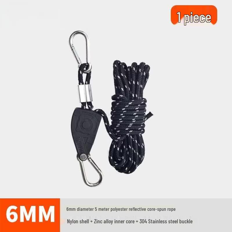 OEING Reflective Camping Rope with Pulley Adjuster