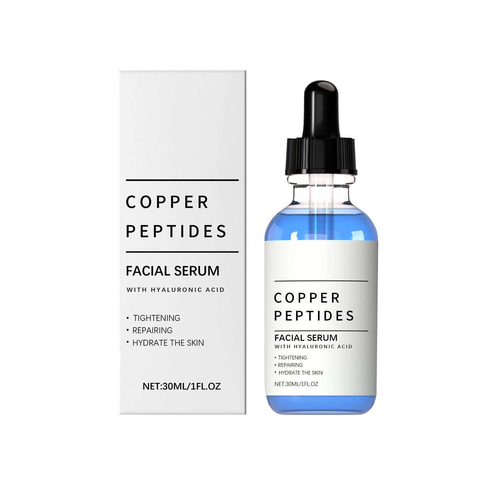 

Copper Peptide Serum Anti Wrinkle Remover Antioxidant Tighten Skin Barrier Repair Deep Hydration Hyaluronic Acid Face Serum 30m 30ml