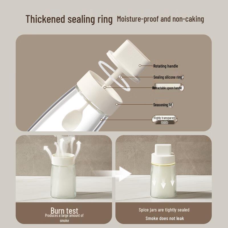 Miwei Teleskop-Gewürzglas mit integriertem Löffel
