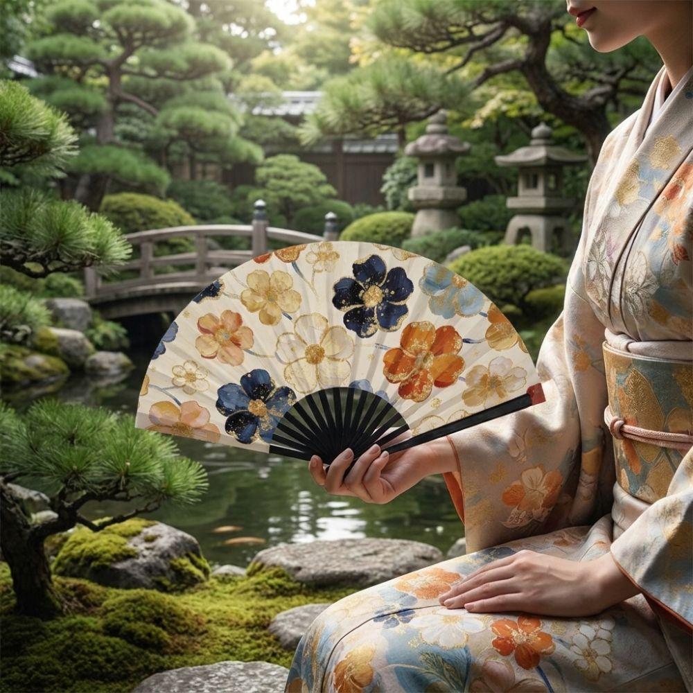 Handmade Portable Folding Fan Decorative Retro Handheld Fan Hanfu Accessories