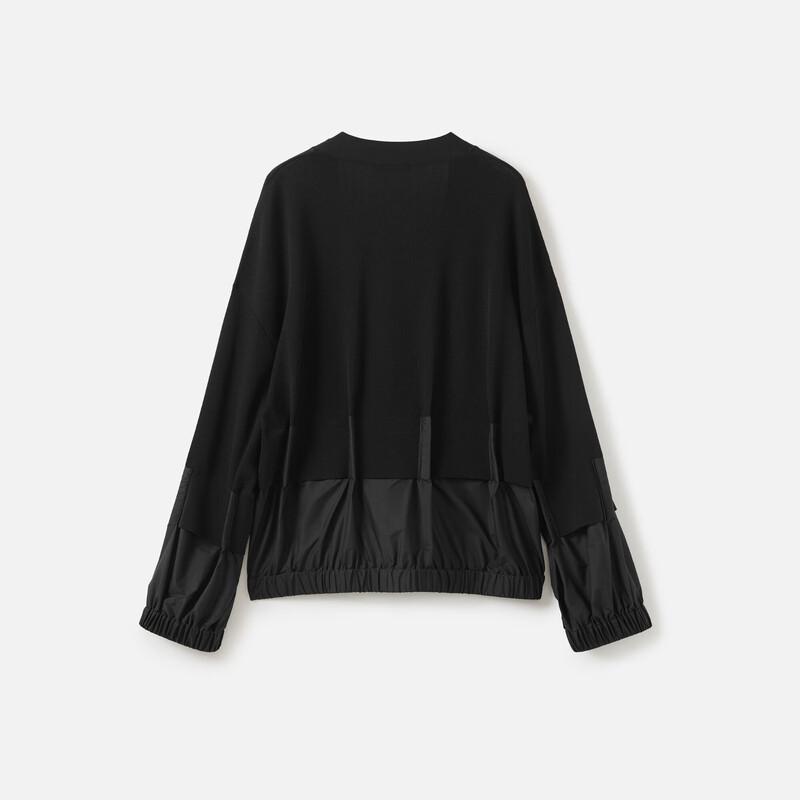 Broadcast Women's Spliced V-Neck Long-Sleeve Knit Cardigan