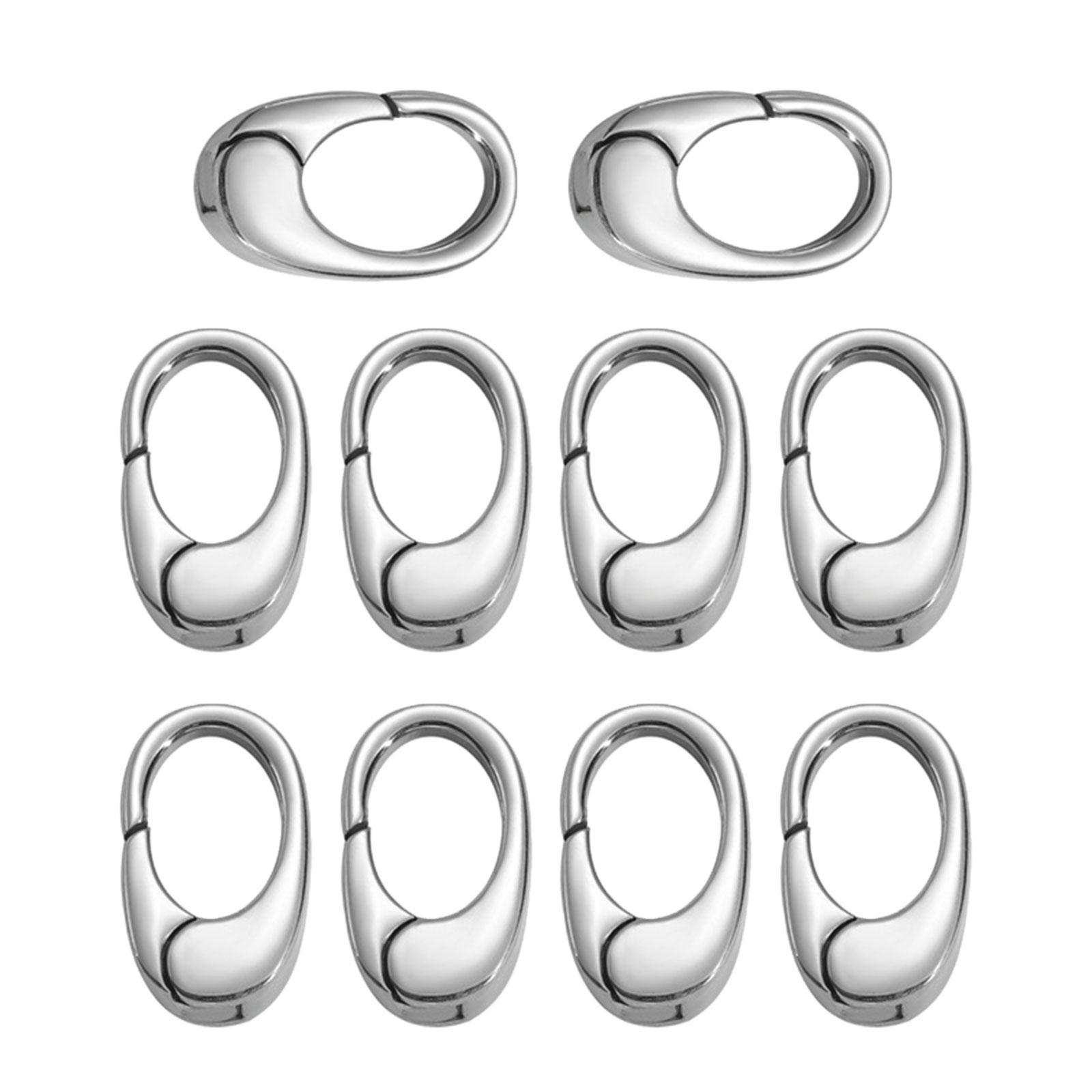 

Элегантная застежка-энхансер с открывающейся циркониевой застежкой из нержавеющей стали для жемчужных колье и браслетов, 10 шт. 2