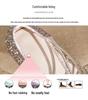 2025 Champagne Rhinestone Stiletto Heels: Elegant Pointed Toe Bridal Shoes