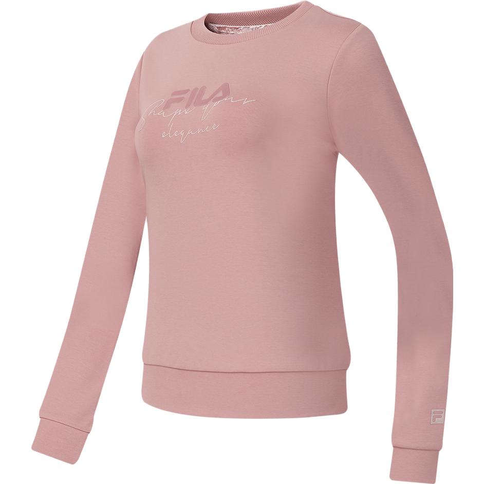 

FILA 2023 Winter New Knit Long Sleeve Top Basic Fitness Sports Pullover Sweatshirt Women tops Dark-Rose A11W341205FWI M