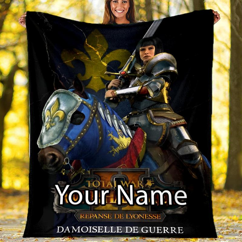 Custom Name Total War Warhammer Theme Printed Blanket - Perfect for Couch, Bed, Travel & Outdoor Use | Machine Washable, Cozy & Durable.