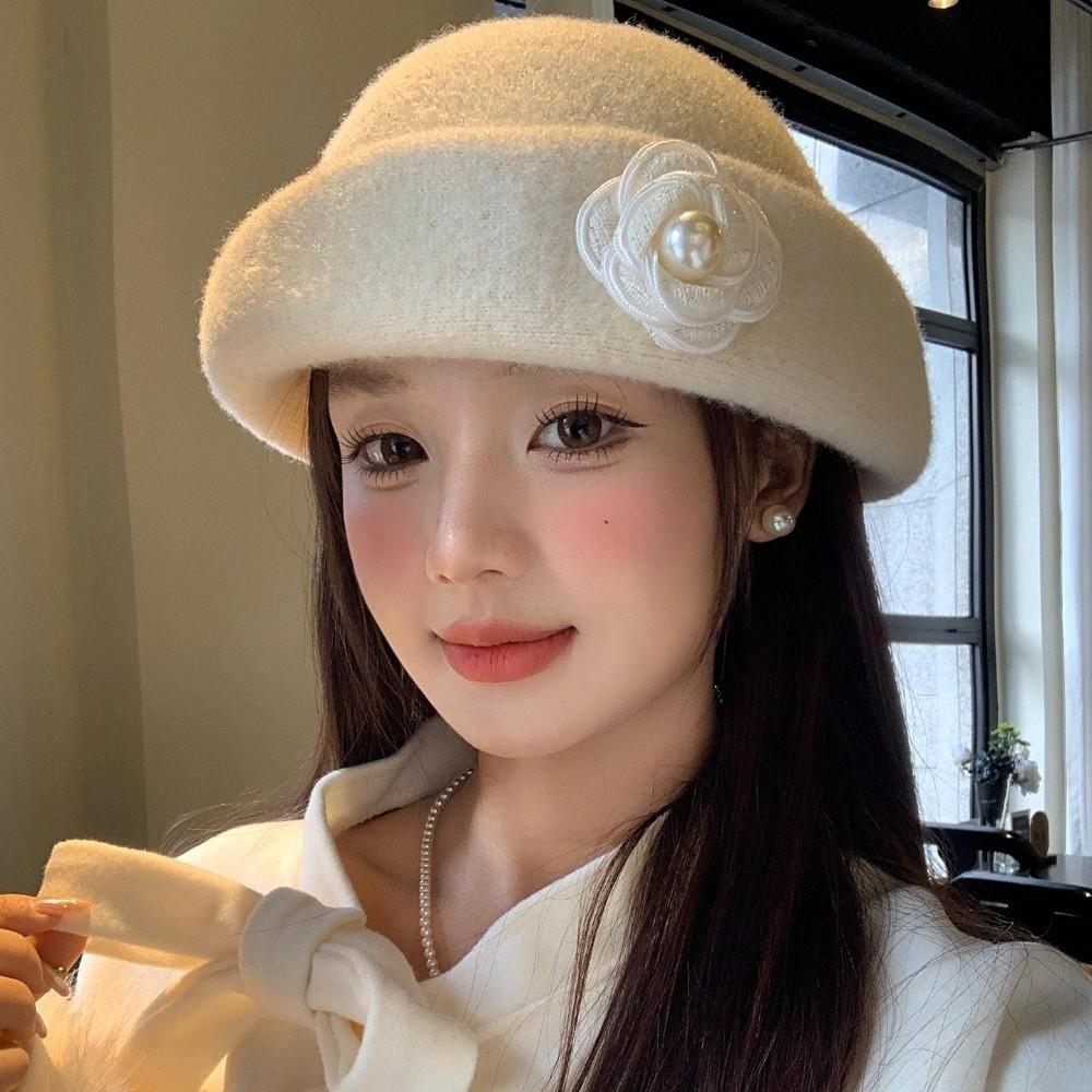 Pearl Headwear Hepburn Style Bucket Hat New Top Hat Party Dress