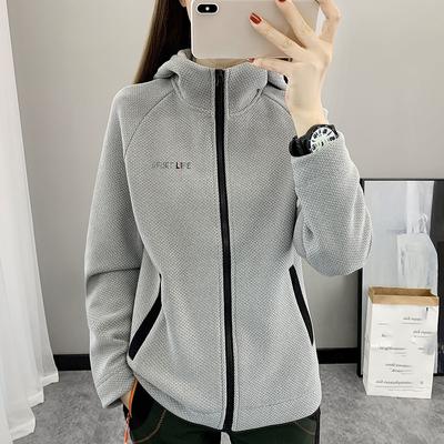 Damen Fleece Kapuzen Strickjacken Jacken Warme Sportpullover Outdoor Fitness Laufen Blazer Herbst Winter