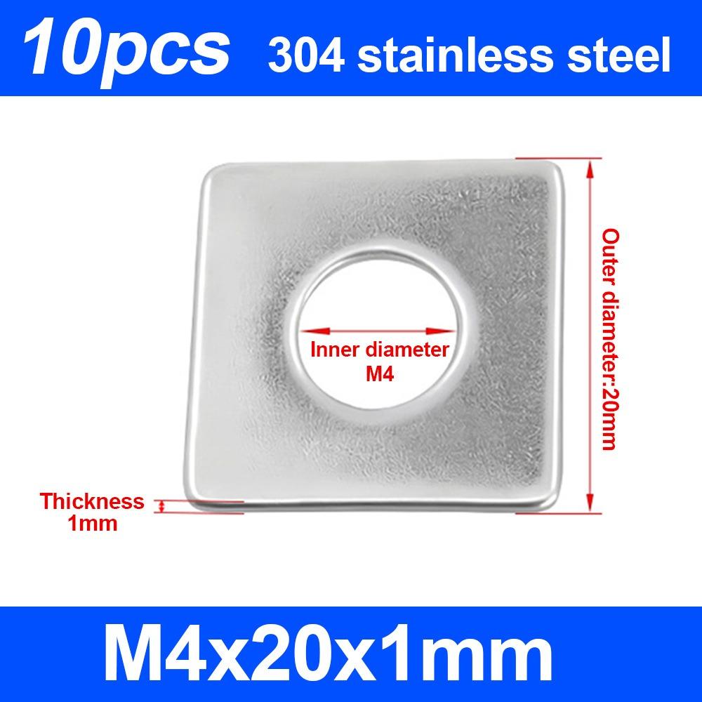 10Pcs M3-M20 Square Flat Washer Square Design Square Gasket  for Construction Machinery