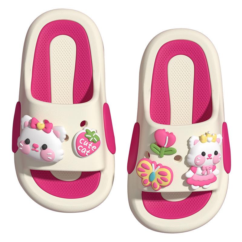 Children's Summer Cartoon Cute Sandals for Boys and Girls, Indoor and Outdoor Non-Slip Soft Sole Slippers for Toddlers and Babies