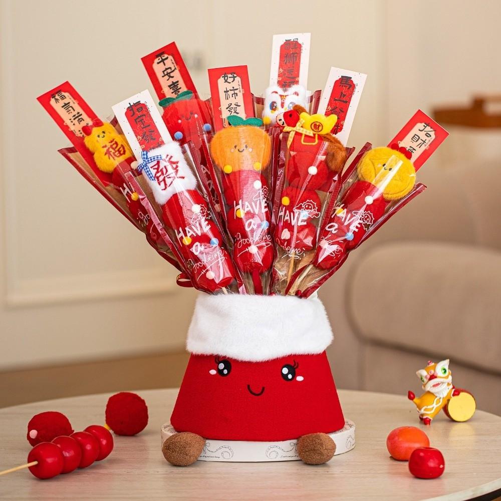 Red New Year's Candied Hawthorn Decorations Candied Hawthorn Decoration Candied Hawthorn Ornament Cartoon Home Decor