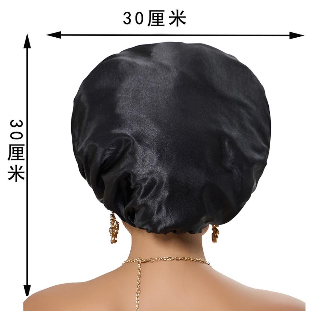 1pc Women's Solid Color Satin Wide-Brimmed Shower Cap, Suitable for Daily Use Silk Bonnet Satin Bonnet