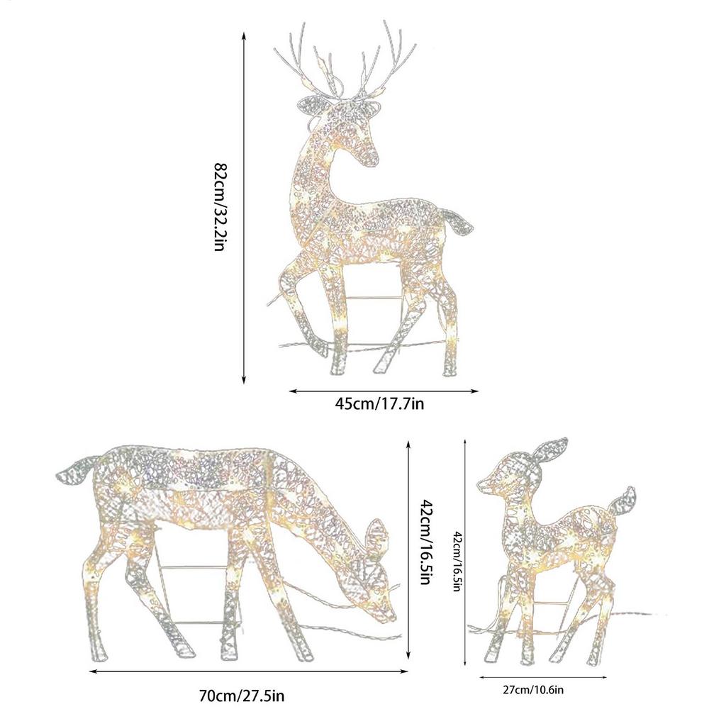 Lighted Christmas Reindeer Water Resistant Light Up Decoration for Garden Outdoor Standing Elk Ornament for Yard Lawn Battery