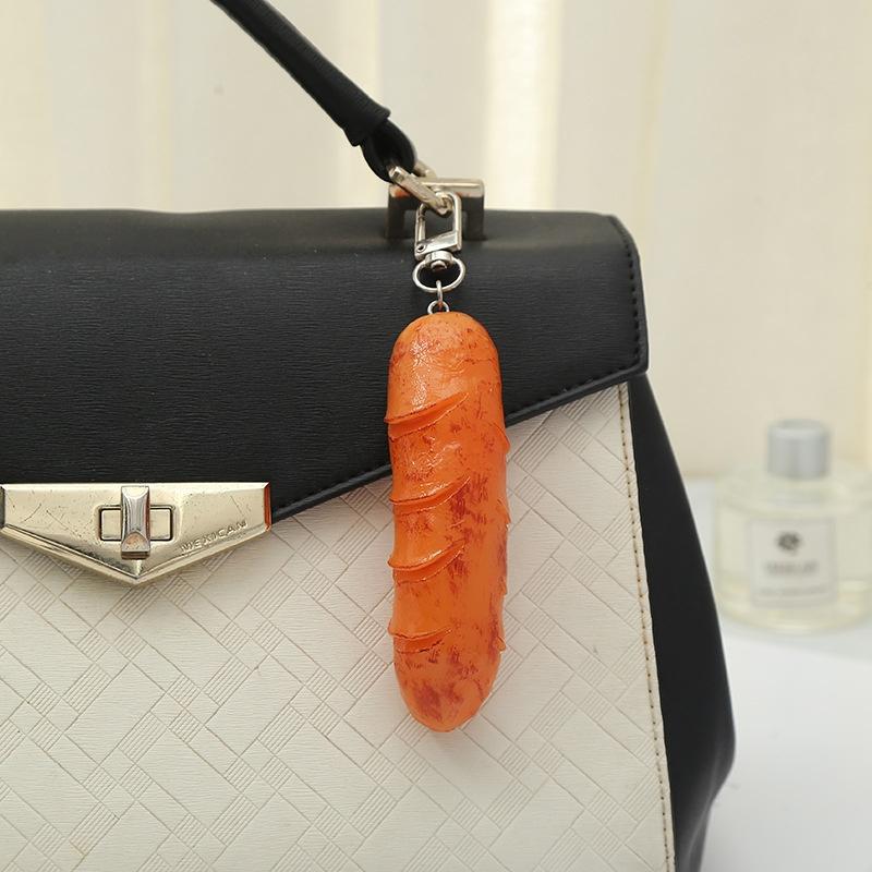 New Realistic 3d Hot Dog Keychain Creative Food Model Photography Prop